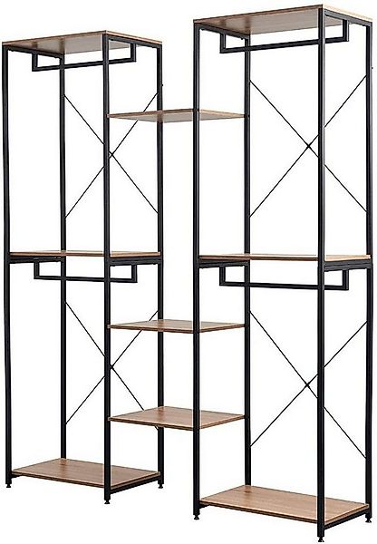 Woltu Kleiderständer, Kleiderständer 2+3+2 Ablagen mit Schuhregal günstig online kaufen