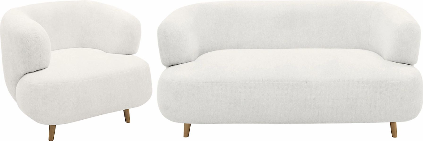 Home affaire Polstergarnitur "Tistam" 2-teilig, 2-Sitzer und Sessel, runde, günstig online kaufen