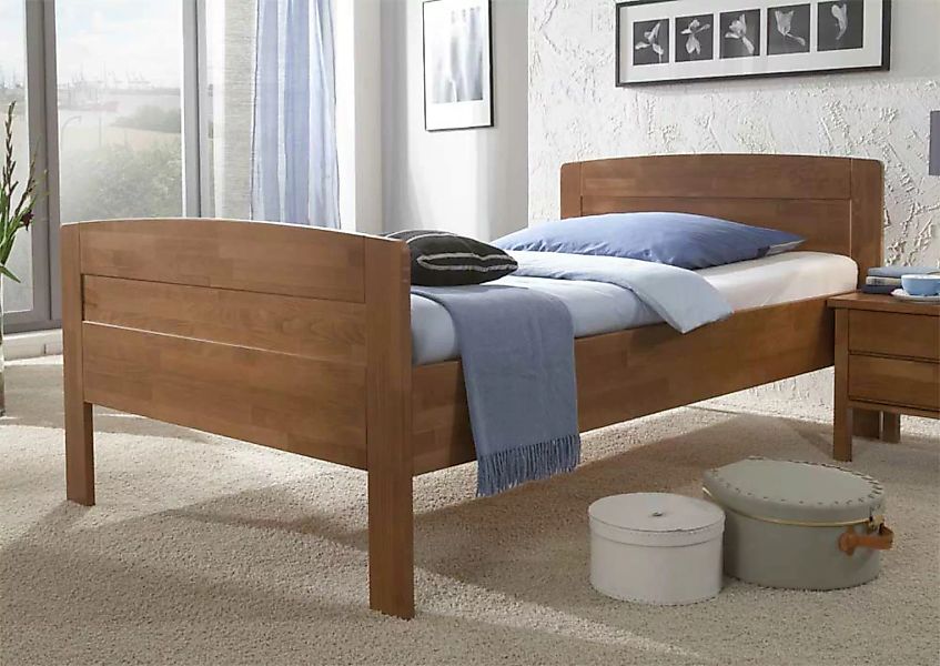 Einzelbett aus Holz mit Komforthöhe günstig online kaufen