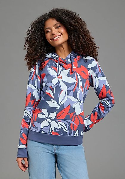 Laura Scott Sweater, Pflegeleichte Baumwollmischung mit Kapuze und Blumendr günstig online kaufen