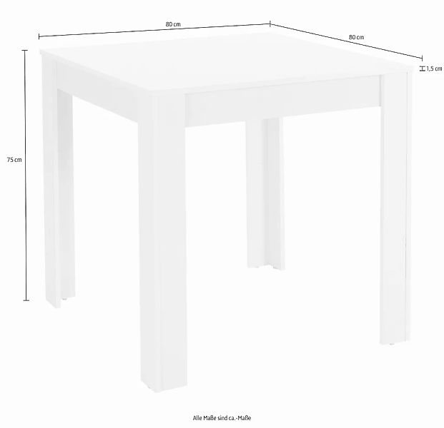 INOSIGN Essgruppe »LynnNico« Set: Esstisch 80 x 80 cm und 4 Stühle mit pfle günstig online kaufen