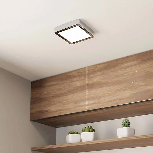 LED-Deckenlampe Fueva 5 IP44 3000K chrom 16x16cm günstig online kaufen