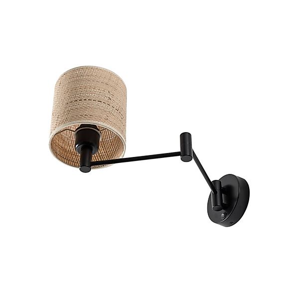 Wandleuchte Solo, Zylinder, Jute hell günstig online kaufen