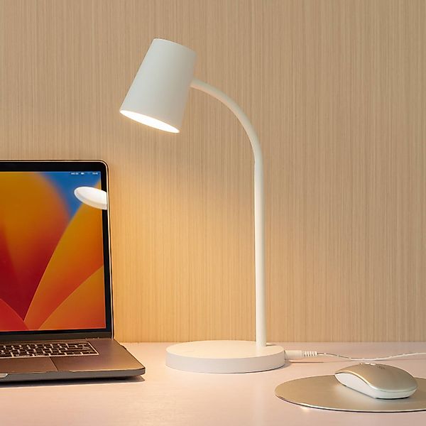 Lindby LED-Tischlampe Ailina, Höhe 36 cm, weiß, dimmbar günstig online kaufen