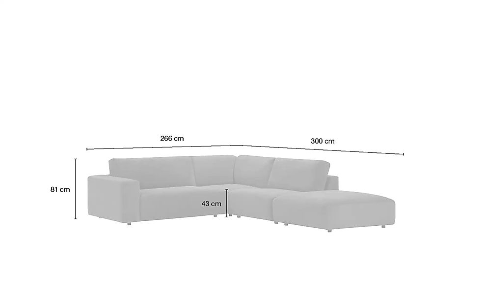 Musterring Ecksofa  Lucia ¦ creme ¦ Maße (cm): B: 300 H: 81 T: 266.0 Polste günstig online kaufen