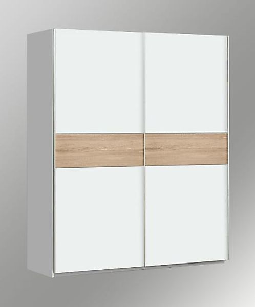 Schiebetürenschrank 150 cm breit Winner Weiß / Sonoma Eiche günstig online kaufen