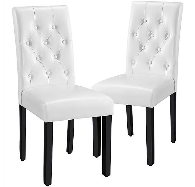 Yaheetech Esszimmerstuhl Küchenstuhl mit Hoher Rückenlehne & Massivholzbein günstig online kaufen