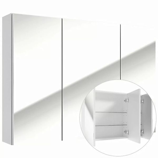 Lomadox Spiegelschrank 85 cm 3-türig SOFIA-107 in Hochglanz weiß lackiert, günstig online kaufen