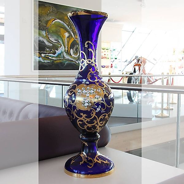 Bodenvase Art Queen 90,5 cm, Glas blau günstig online kaufen