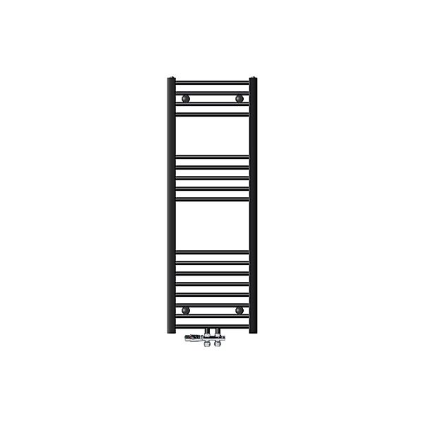 LuxeBath Badheizkörper 400x1200 mm Anthrazit mit Thermostat Durchgang Boden günstig online kaufen