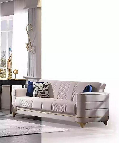 JVmoebel Sofa Weißer Dreisitzer Luxus 3-Sitzer Couch, 1 Teile, Made in Euro günstig online kaufen