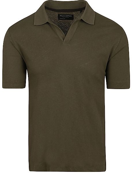 Marc O'Polo Poloshirt Riva Linen Blend Olivgrün - Größe M günstig online kaufen