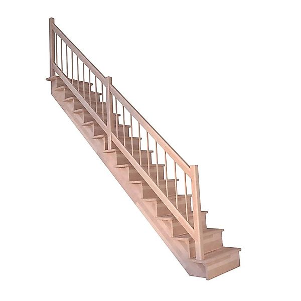 Treppe Lindos Buche Gerade 80 cm Setzstufen Holz-Design-Geländer FSC® günstig online kaufen