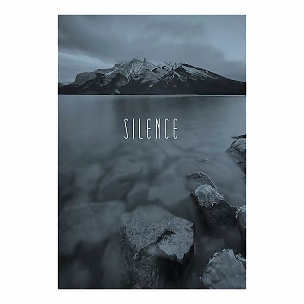 Komar Poster Word Lake Silence Steel Natur B/L: ca. 50x70 cm günstig online kaufen