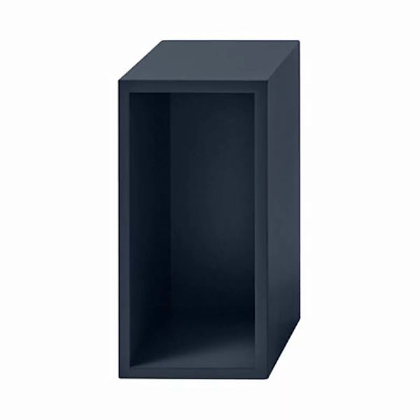 Regal Stacked 2.0 holz blau / Small rechteckig 43x21 cm / Mit Rückwand - Mu günstig online kaufen
