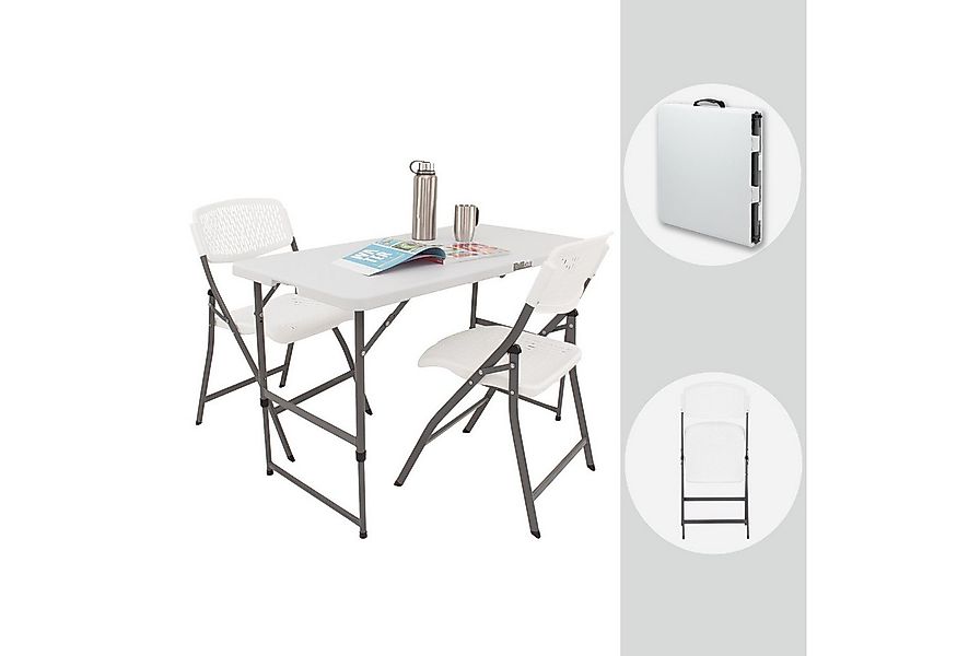 TRUTZHOLM Bierzeltgarnitur Campingset eckig Klapptisch 120x60 cm mit 2 Klap günstig online kaufen