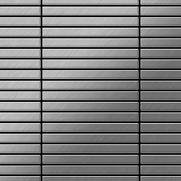 ALLOY Mosaik Fliese Massiv Metall Edelstahl Marine Gebürstet Grau 1,6mm Lin günstig online kaufen