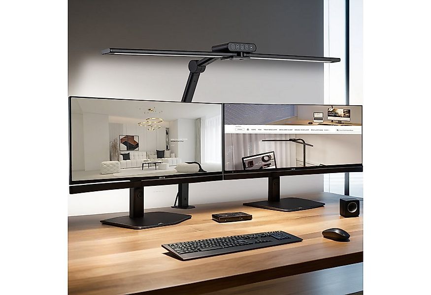 SERBASIC LED Schreibtischlampe Doppelkopf Klemmbar Schreibtischlampe für bü günstig online kaufen