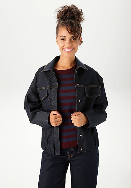 Aniston CASUAL Jeansjacke mit verdeckten Druckknöpfen zu schließen günstig online kaufen
