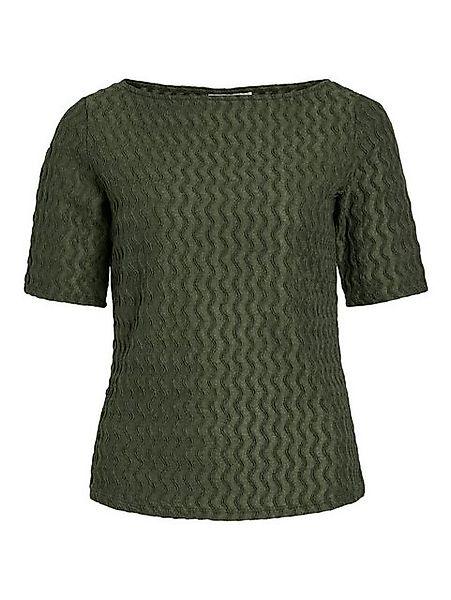 Vila Blusenshirt Kurzarm Struktur Design mit U-Boot Rundhals VIROMILA BOATN günstig online kaufen