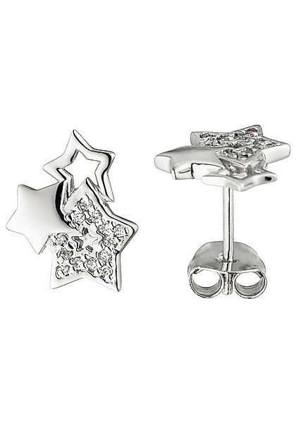 JOBO Paar Ohrstecker Sterne, 925 Silber mit 26 Zirkonia günstig online kaufen