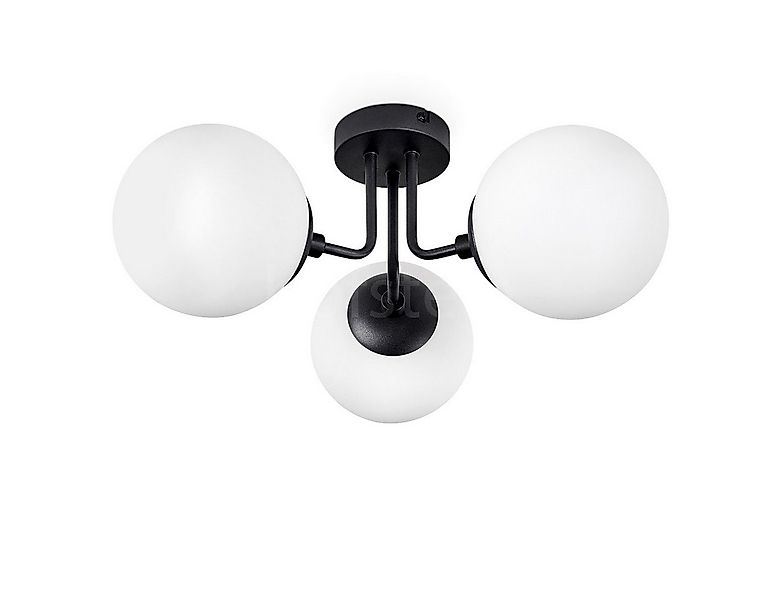hofstein Deckenleuchte moderne Deckenlampe aus Metall/Glas in Schwarz/Milch günstig online kaufen