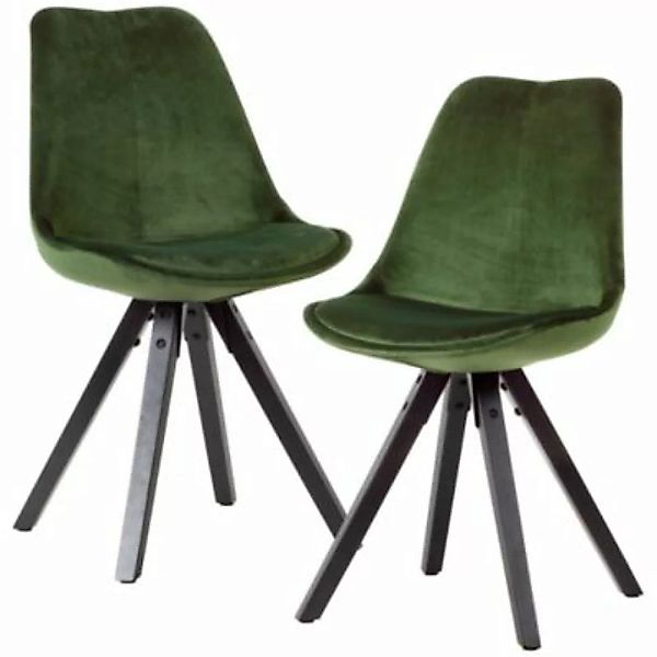 FineBuy Esszimmerstuhl 2er Set 45 x 39 cm Sitzfläche grün günstig online kaufen