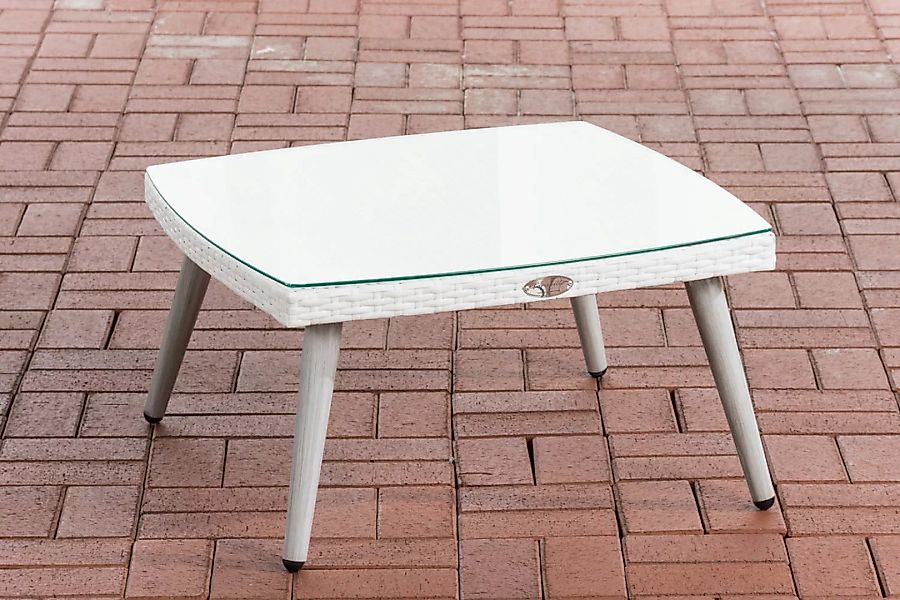 Tisch Ameland Flachrattan 30 cm weiß günstig online kaufen