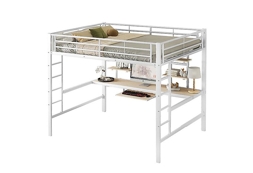 OKWISH Bett Eisenbett, Hochbett, Metallbett (Hochbett,mit Schreibtisch & Bü günstig online kaufen