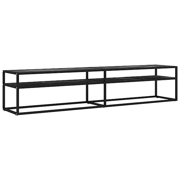 VidaXL TV-Schrank Schwarz Marmor-Optik 200x40x40,5 cm Hartglas günstig online kaufen