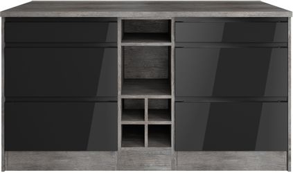 KOCHSTATION Kücheninsel "KS-Virginia" Breite 153 cm, MDF-Fronten, Flaschenr günstig online kaufen