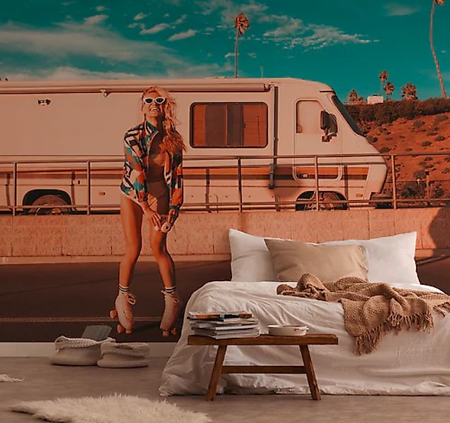 A.S. Création Vliestapete »Fototapete Retro Beach Rollerskates Kalifornien« günstig online kaufen