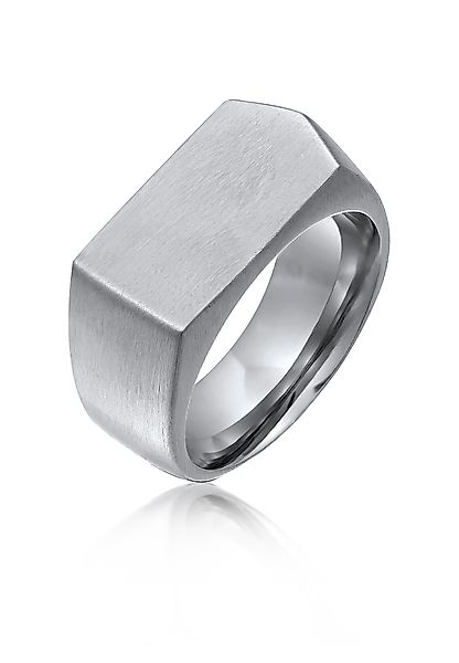 Kuzzoi Silberring Siegelring Rechteckig Modern Edelstahl günstig online kaufen