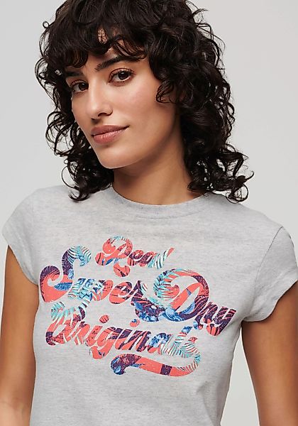 Superdry Print-Shirt FLORAL SCRIPTED CAP SLV TEE günstig online kaufen