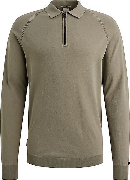Cast Iron Longsleeve Half-Zip Polo Grün - Größe S günstig online kaufen