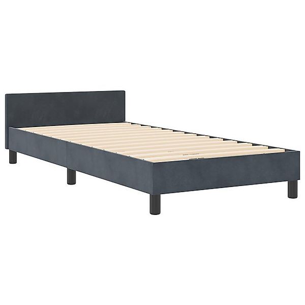 vidaXL Bett Bettgestell Dunkelgrau 100x200 cm Samt (1-tlg) günstig online kaufen