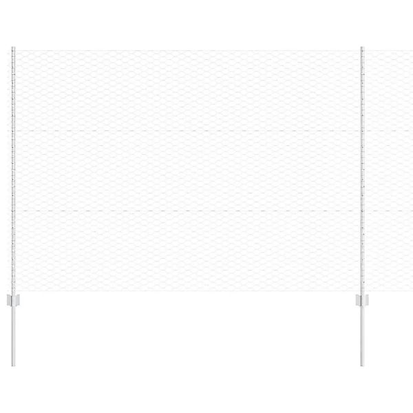 vidaXL Zaun mit Pfosten Silber 1,5 x 25 m Stahl 3337012 günstig online kaufen
