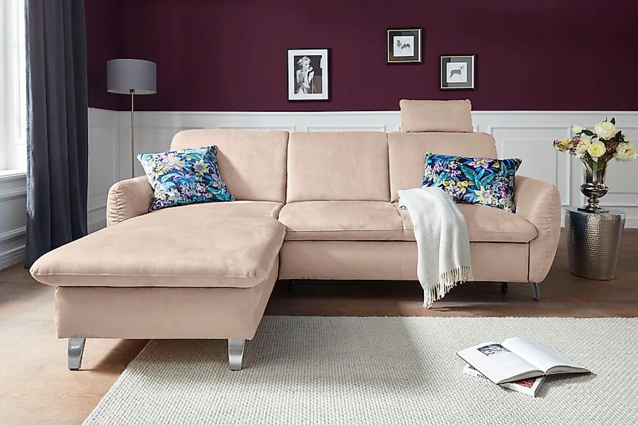 sit&more Ecksofa »Daytona L-Form«, mit Federkern, einer Kopfstütze und wahl günstig online kaufen