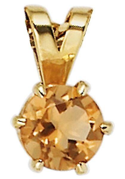 JOBO Kettenanhänger Anhänger mit Citrin, 585 Gold günstig online kaufen