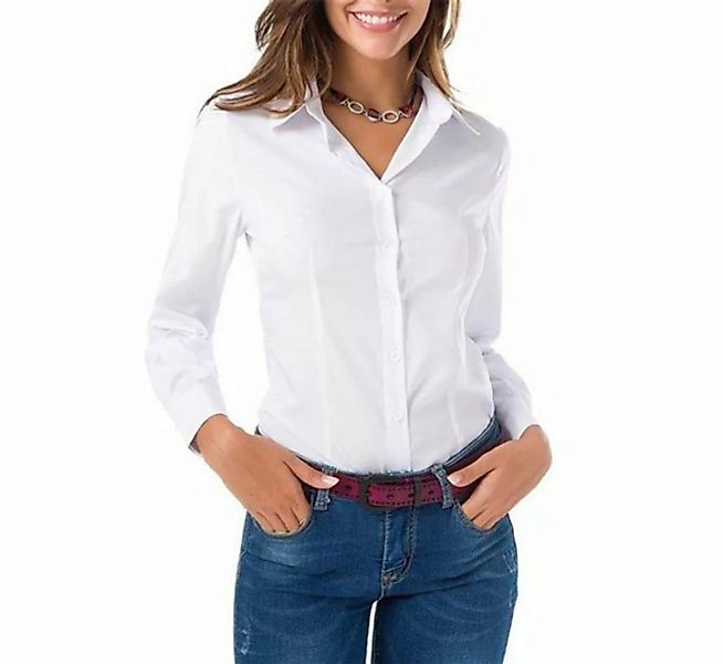 AFAZ New Trading UG Hemdbluse Damen Blusen Schlanke Businesskleidung V-Auss günstig online kaufen