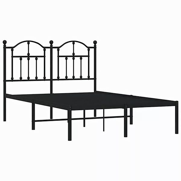 vidaXL Bettgestell Bettrahmen mit Kopfteil Metall Schwarz 120x190 cm Bett B günstig online kaufen