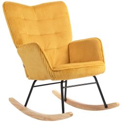 HOMCOM Schaukelstuhl Sessel mit Kord-Optik, Armlehne, günstig online kaufen