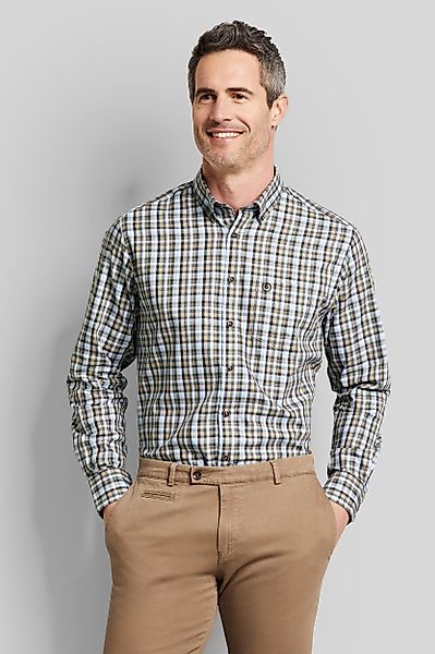 bugatti Langarmhemd Modern Fit mit Button-Down-Kragen günstig online kaufen