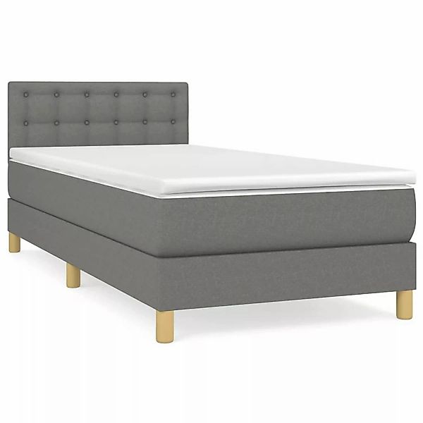 vidaXL Boxspringbett mit Matratze Dunkelgrau 90x190 cm Stoff1389651 günstig online kaufen