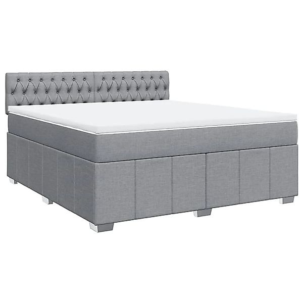 vidaXL Boxspringbett mit Matratze Hellgrau 180x200 cm Stoff 3289454 günstig online kaufen
