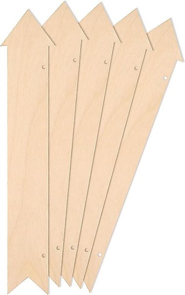 Creative Deco Hängedekoration 5x Holzzeiger Wegweiser Pfeil Anhänger, Blank günstig online kaufen