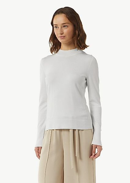 Comma Langarmshirt Feiner Strickpullover mit Zierknöpfen am Ärmel Zierknopf günstig online kaufen