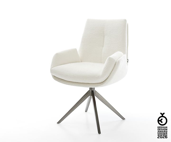 Drehstuhl Clea-Flex Bouclé Soft Beige Kreuzgestell breit Graphit 360° drehb günstig online kaufen