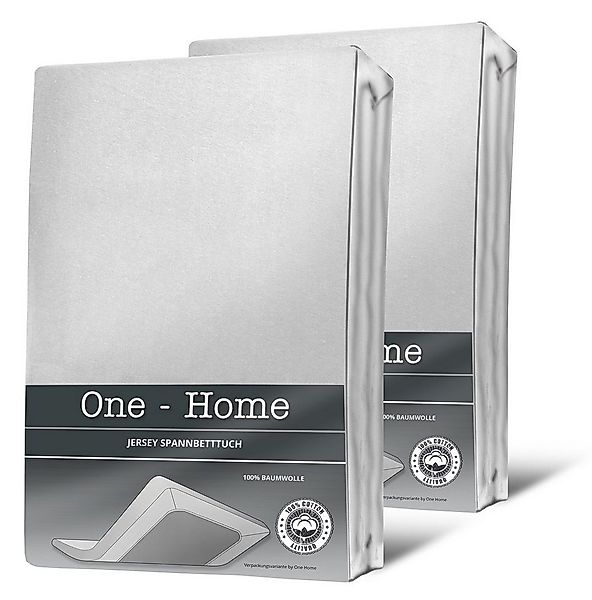 One Home Spannbettlaken Jersey, Jersey, Gummizug: rundum, (2 Stück), Double günstig online kaufen
