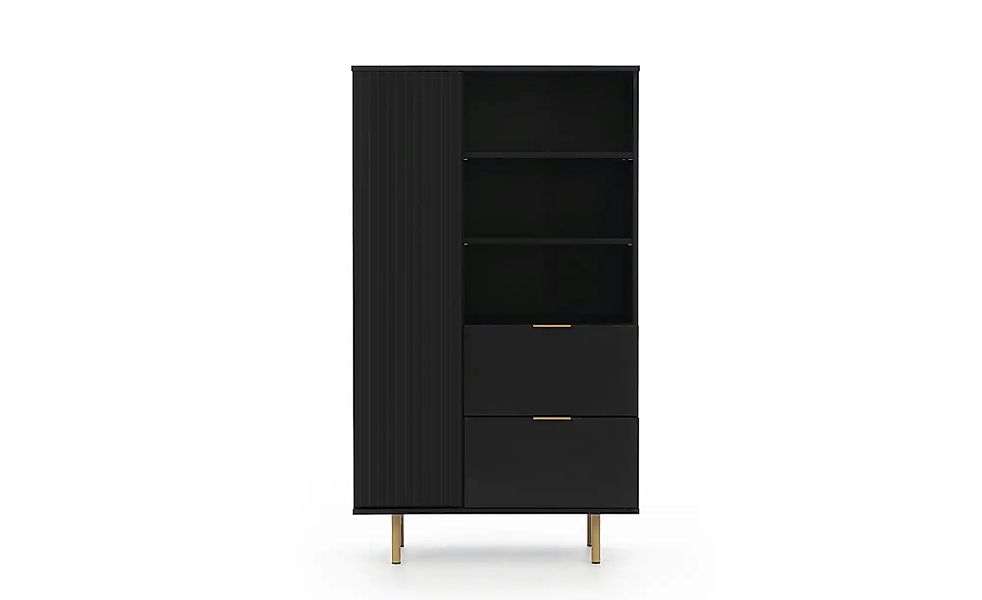 Highboard  Bianco ¦ schwarz ¦ Maße (cm): B: 80 H: 140 Kommoden & Sideboards günstig online kaufen